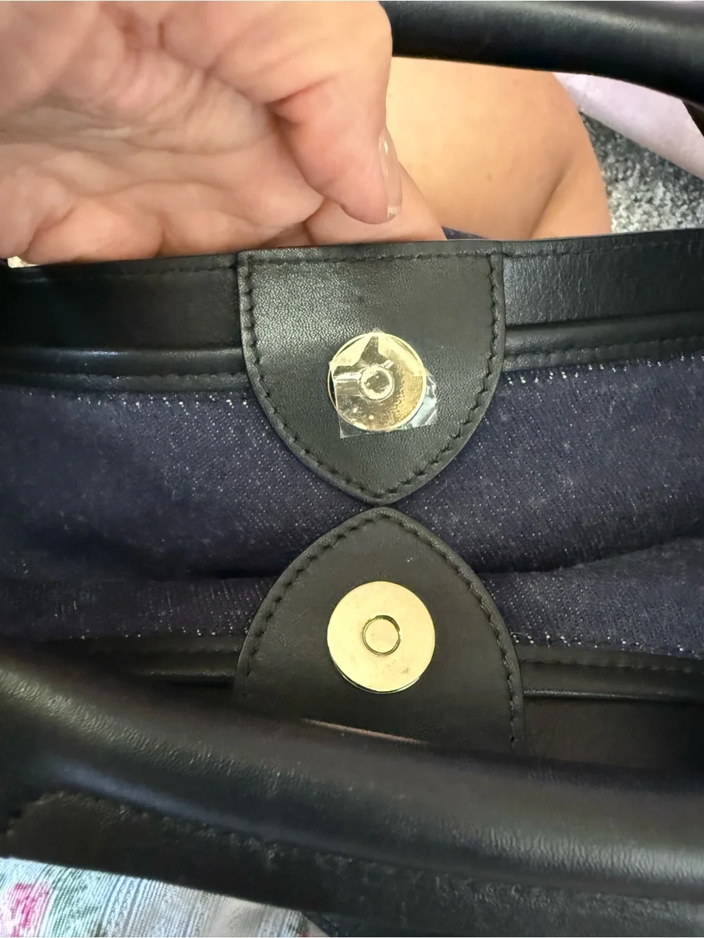 💯Auth! Alexander McQueen “The Bow Bag” Denim w Black Leather Trim & Interior.